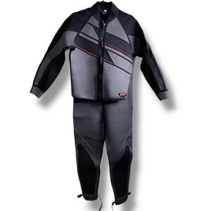 Bare Full Body Wetsuit 2 Piece Women’s Size XL Black, Gray with Red Accents
